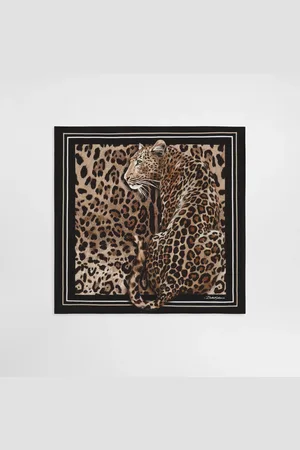 Dolce & Gabbana Leopard- Silk Twill Foulard (50x50) - Woman Scarves And Silks Onesize