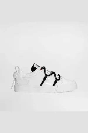 Dolce & Gabbana Portofino Sneakers In Calfskin And Patent Leather - Man Sneakers Black Leather 40