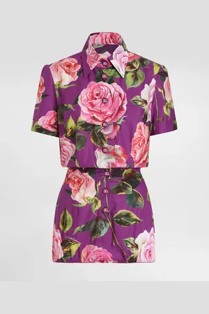 Dolce & Gabbana Cotton Playsuit With Rose - Woman Dresses 36