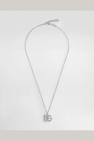 Dolce & Gabbana Fine Link Necklace With Rhinestone-detailed Dg Logo - Woman Bijoux Metal Onesize