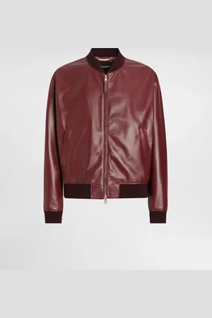 Dolce & Gabbana Sheepskin Bomber Jacket - Man Coats And Jackets Burgundy 48