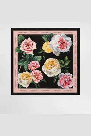 Dolce & Gabbana Rose And Peony- Silk Twill Foulard (70x70) - Woman Scarves And Silks Onesize