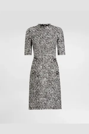 Dolce & Gabbana Raschel Tweed Midi Dress With Short Sleeves - Woman Dresses 36
