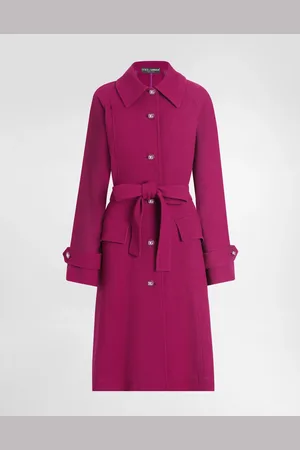 Dolce & Gabbana Single-breasted Wool Crepe Coat With Belt - Woman Coats And Jackets Red 36