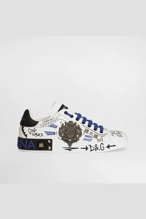 Dolce & Gabbana Calfskin Portofino Sneakers With Patch - Man Sneakers 41