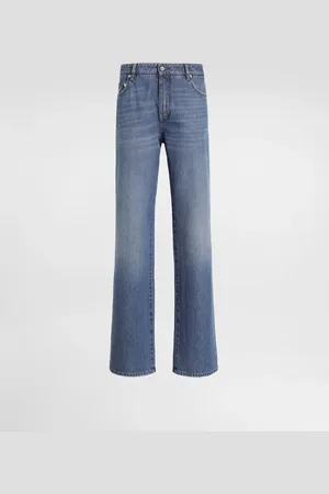 Dolce & Gabbana Loose Denim Jeans With Pressed Pleat - Woman Denim And Jeans Multi-colored 36