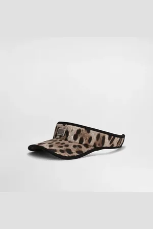 Dolce & Gabbana Leopard- Cotton Visor With Logo - Man Hats And Gloves Animal 58