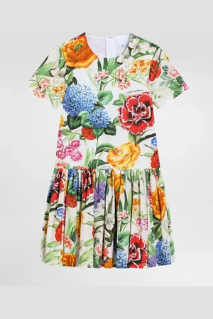 Dolce & Gabbana Poplin Dress With Floral - Woman Dresses 2 Years