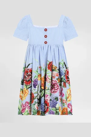 Dolce & Gabbana Striped Poplin Dress With Floral - Woman Dresses 2 Years