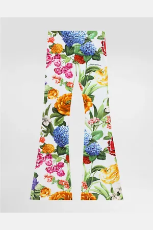 Dolce & Gabbana Interlock Pants With Floral - Woman Trousers And Skirts 2 Years