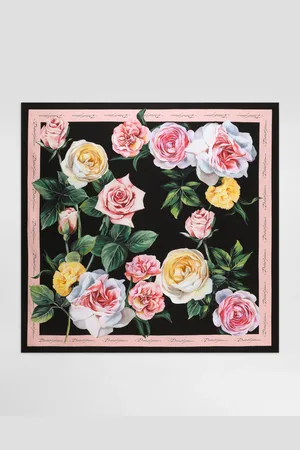Dolce & Gabbana Rose And Peony- Silk Twill Foulard (90x90) - Woman Scarves And Silks Onesize