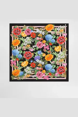 Dolce & Gabbana Floral- Silk Twill Foulard (70x70) - Woman Scarves And Silks Onesize