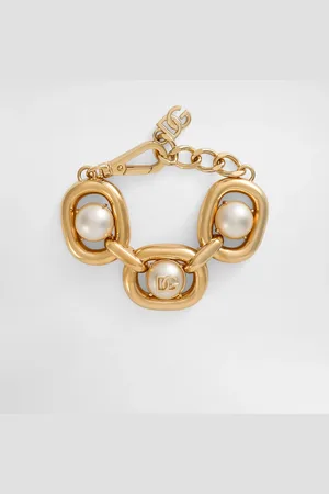 Dolce & Gabbana Maxi-bracelet With Cabochon Details And Dg Logo - Woman Bijoux Metal Onesize