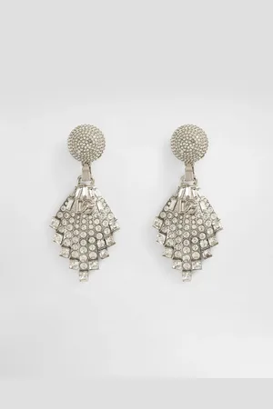 Dolce & Gabbana Rhinestone-detailed Maxi-drop Earrings With Dg Logo - Woman Bijoux Metal Onesize
