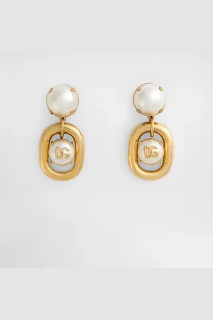 Dolce & Gabbana Cabochon Earrings With Dg Logo - Woman Bijoux Metal Onesize