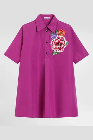 Dolce & Gabbana Cotton Poplin Dress With Patch - Woman Dresses 2 Years