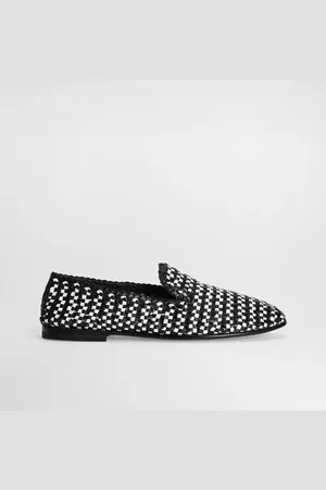 Dolce & Gabbana Woven Leather Slippers - Man Driver Shoes And Loafers Black 39