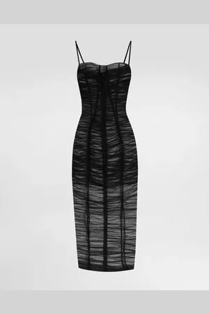 Dolce & Gabbana Tulle Calf-length Dress With Draping - Woman Dresses 36