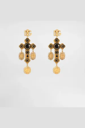 Dolce & Gabbana Drop Cross Earrings With Votive Medallions - Woman Bijoux Metal Onesize