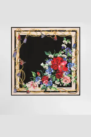 Dolce & Gabbana Floral- Silk Twill Foulard (70x70) - Woman Scarves And Silks Onesize