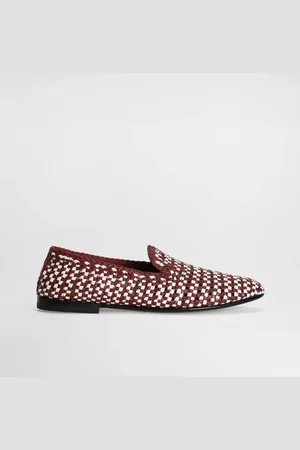Dolce & Gabbana Woven Leather Slippers - Man Driver Shoes And Loafers 40