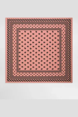 Dolce & Gabbana Silk Twill Foulard With All-over Dg Logo (90x90) - Woman Scarves And Silks Onesize