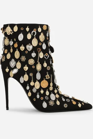 Dolce & Gabbana Satin And Embroidered Ankle Boots - Woman Boots And Booties 36.5