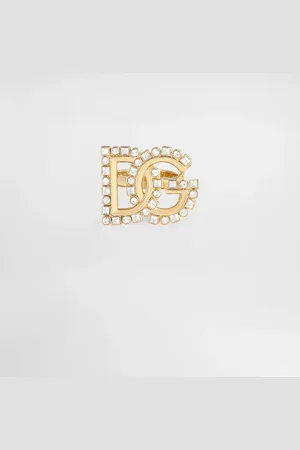 Dolce & Gabbana Ring With Rhinestone-detailed Dg Logo - Woman Bijoux Metal S