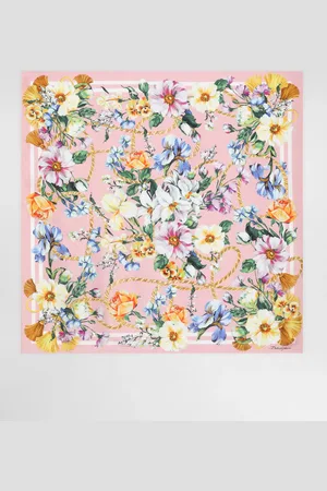 Dolce & Gabbana Floral- Silk Twill Foulard (90x90) - Woman Scarves And Silks Onesize