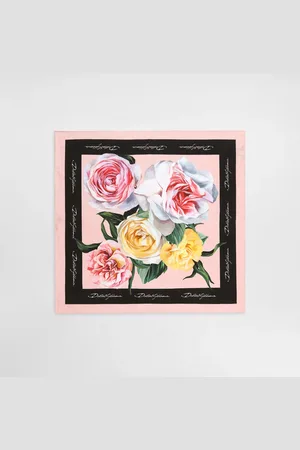 Dolce & Gabbana Rose And Peony- Silk Twill Foulard (50x50) - Woman Scarves And Silks Onesize