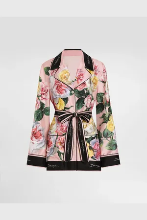 Dolce & Gabbana Twill Pajama Shirt With Rose And Peony - Woman Shirts And Tops 36