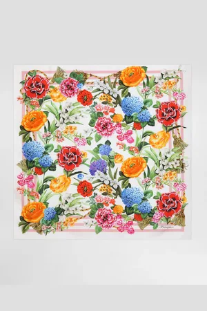 Dolce & Gabbana Floral- Silk Twill Foulard (90x90) - Woman Scarves And Silks Onesize