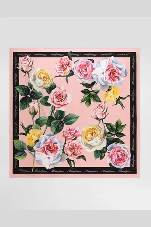 Dolce & Gabbana Rose And Peony- Silk Twill Foulard (90x90) - Woman Scarves And Silks Onesize