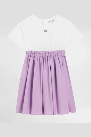 Dolce & Gabbana Poplin And Jersey Dress - Woman Dresses Multi-colored 2 Years