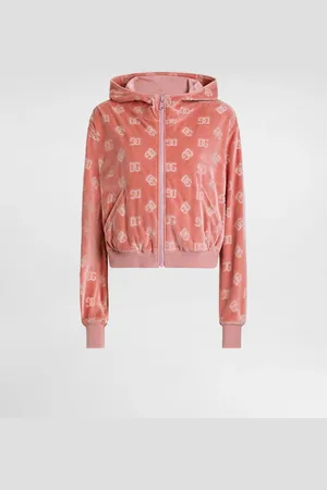 Dolce & Gabbana Chenille Jacquard Hoodie With Dg Logo - Woman T-shirts And Sweatshirts Cotton 36
