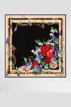 Dolce & Gabbana Floral- Silk Twill Foulard (90x90) - Woman Scarves And Silks Onesize