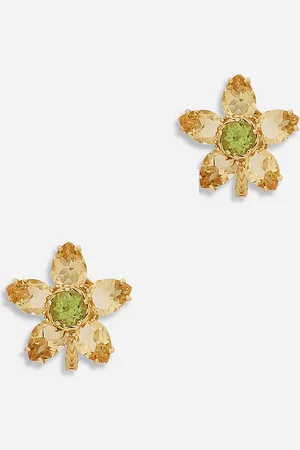 Dolce & Gabbana Spring Earrings In Yellow 18kt With Citrine Flower Motif - Woman Earrings Onesize