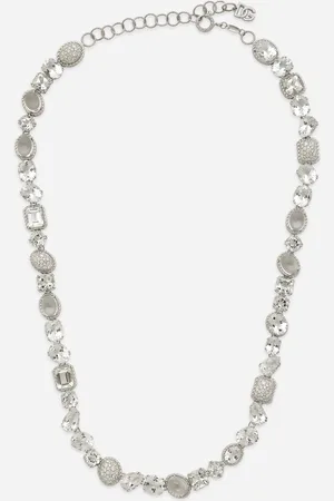 Dolce & Gabbana Anna Necklace In Gold 18kt And Colorless Topazes - Woman Necklaces Onesize