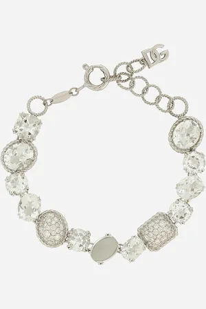 Dolce & Gabbana Anna Bracelet In Gold 18kt And Colorless Topazes - Woman Bracelets Onesize