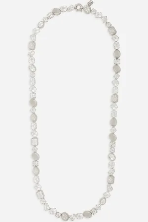 Dolce & Gabbana Anna Sautoir In Gold 18kt And Colorless Topazes - Woman Necklaces Onesize