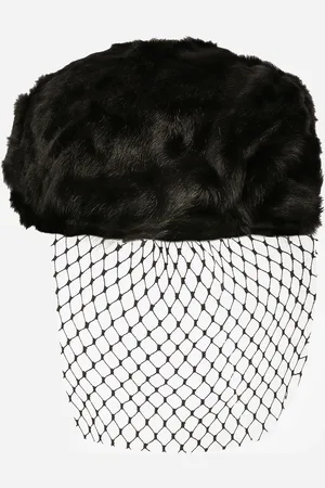 Dolce & Gabbana Goatskin Flat Cap With Veil - Woman Hats And Gloves 58