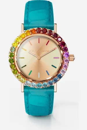 Dolce & Gabbana Iris Watch In Rose Gold With Multi-colored Fine Gems - Woman Watches Onesize
