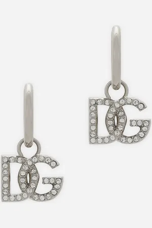 Dolce & Gabbana Creole Earrings With Dg Logo Pendant - Woman Bijoux Metal Onesize