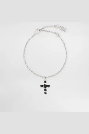 Dolce & Gabbana Link Bracelet With Rhinestone-detailed Cross Charms - Woman Bijoux Metal Onesize