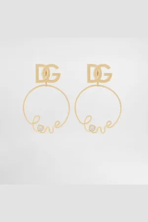 Dolce & Gabbana Clip-on “love” Earrings With Dg Logo - Woman Bijoux Metal Onesize