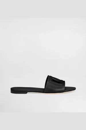 Dolce & Gabbana Calfskin Sliders - Woman Slides And Mules Leather 37