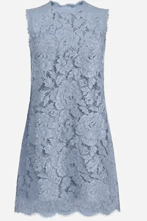 Dolce & Gabbana Sleeveless Floral Lace A-line Dress With Dg Logo - Woman Dresses 44