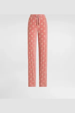 Dolce & Gabbana Jacquard Chenille Jogging Pants With Dg Logo - Woman Pants And Shorts Cotton 36