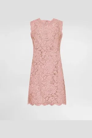 Dolce & Gabbana Sleeveless Floral Lace A-line Dress With Dg Logo - Woman Dresses 36