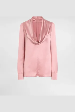 Dolce & Gabbana Silk Satin Blouse With Shawl Neck - Woman Shirts And Tops Silk 40